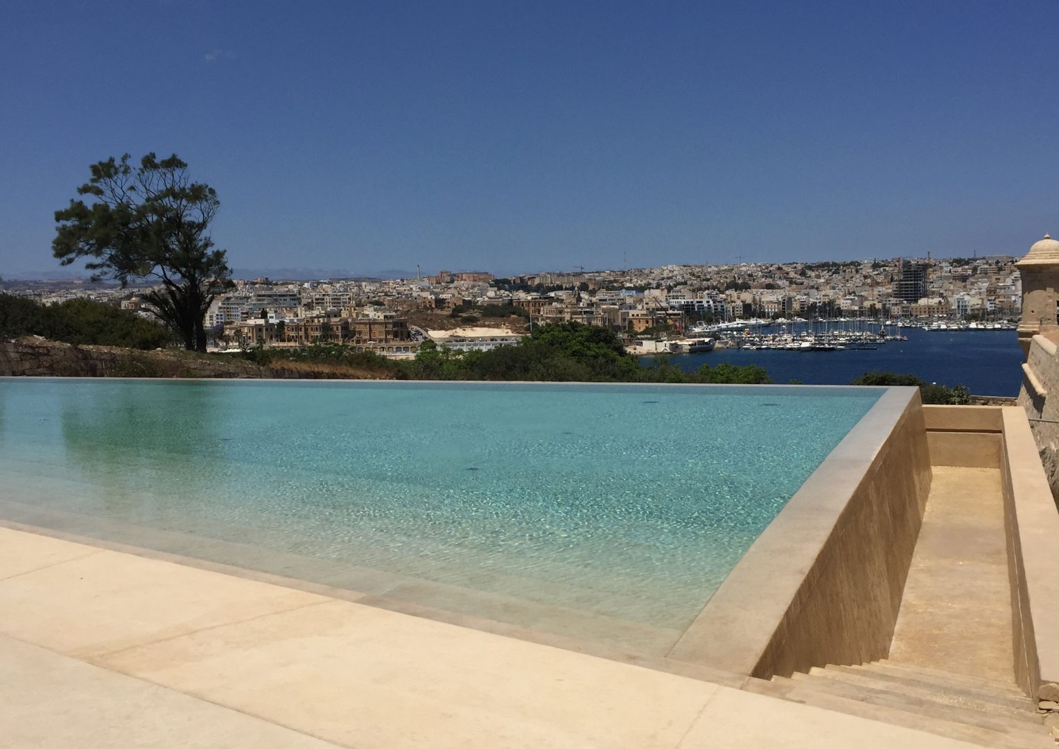 The view from the new pool area. Credits AP Valletta.
